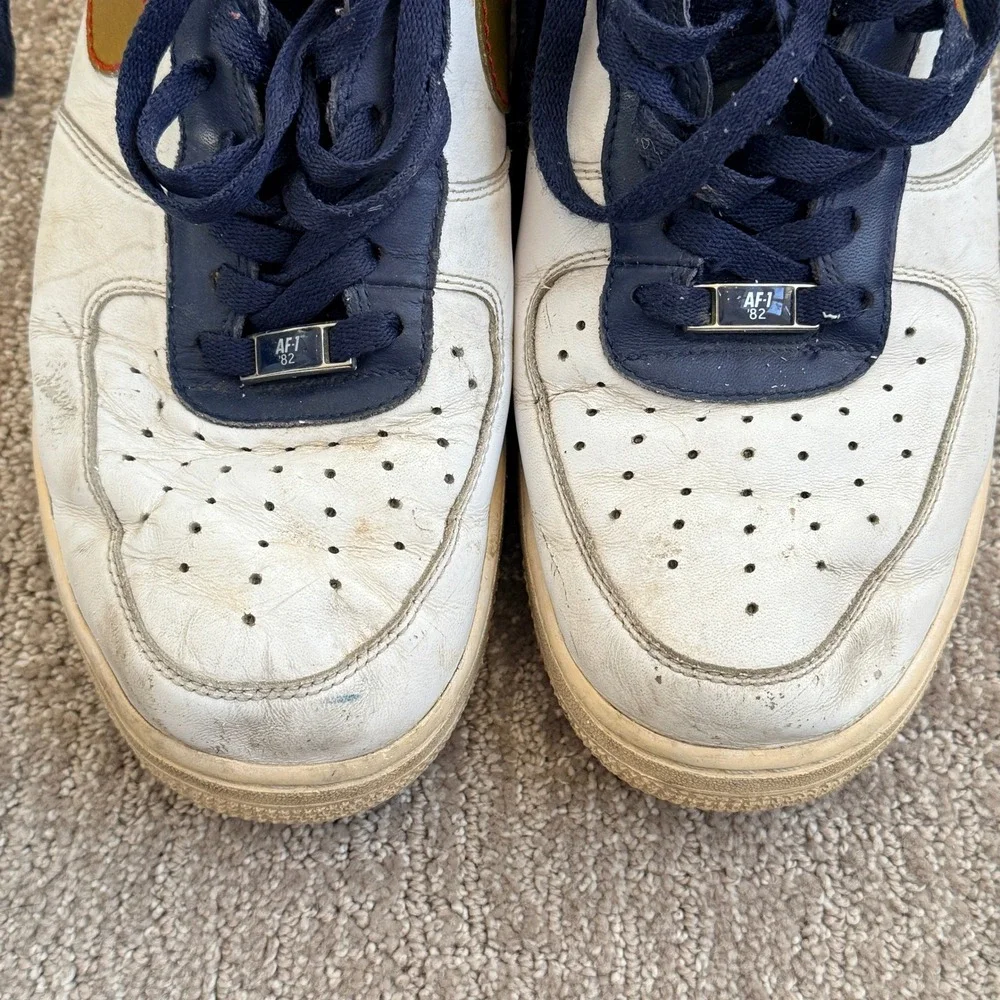 Nike Air Force 1 Low White Navy Red Gold Men's Size 10.5 317295-171 Vintage